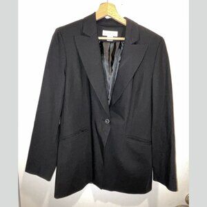 Brooks Brothers Black Wool Blend Single-Breasted Casual Blazer Women’s Size 10